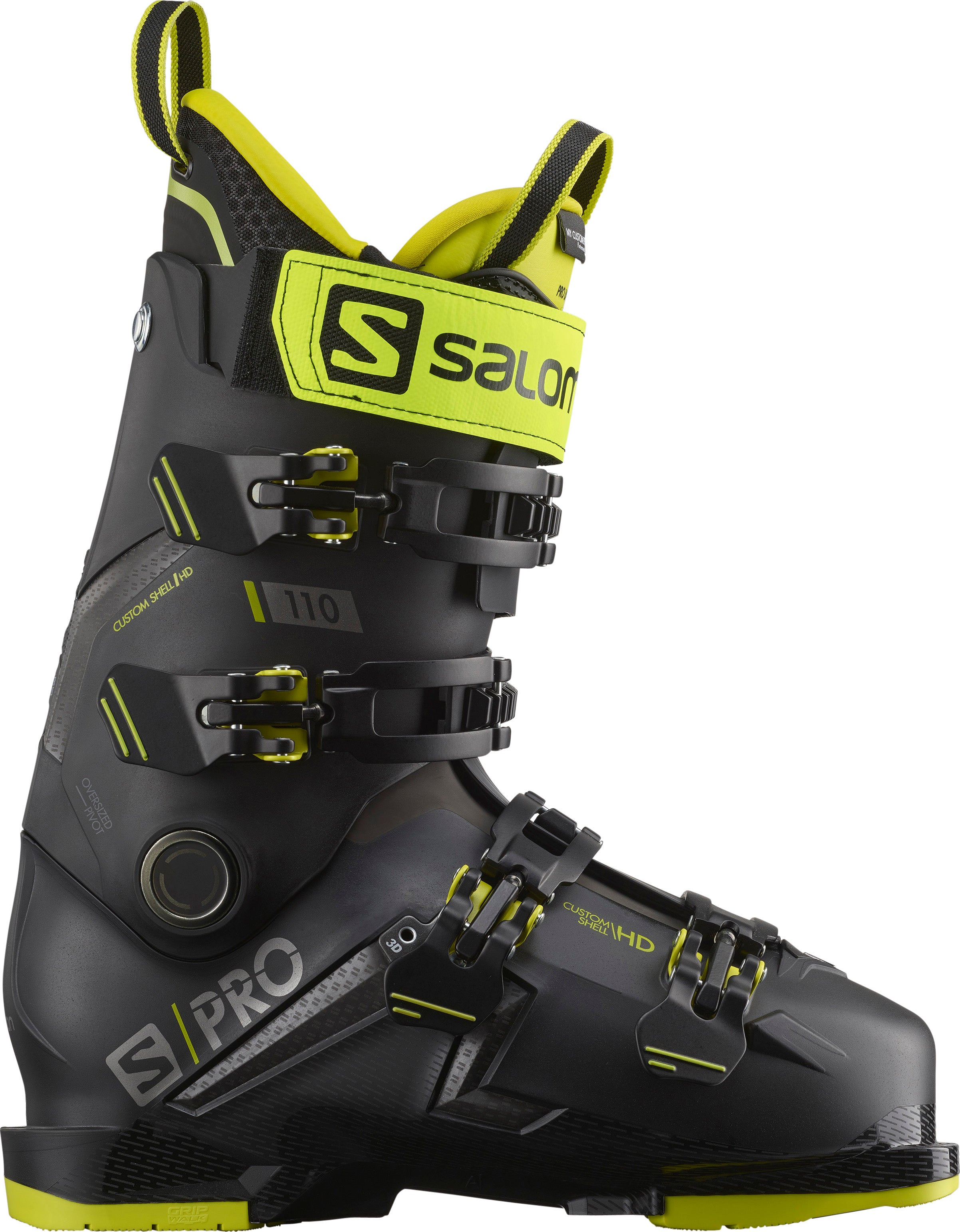 Salomon Men's S/PRO 110 GW Black / Acid Green / Dark Silver Metallics - Winter 2022/2023